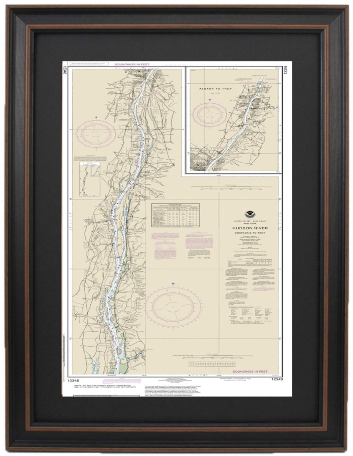 Longshore Tides Hudson River; Coxsackie To Troy Nautical Chart